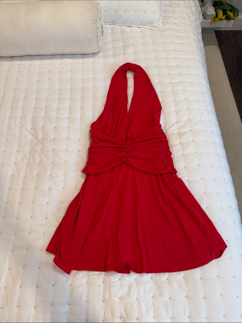 Zara Red Halter Dress for Girls - Party Skater Silhouette